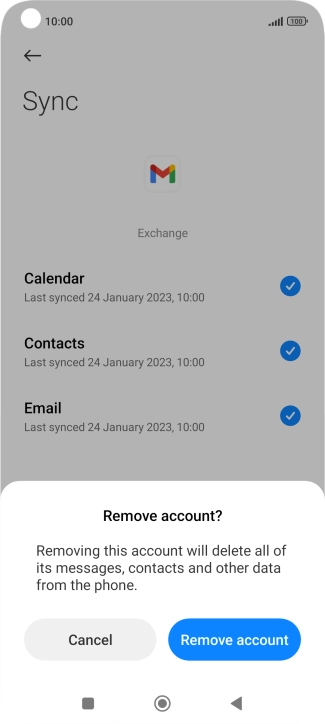 Press Remove account. Press Remove account.