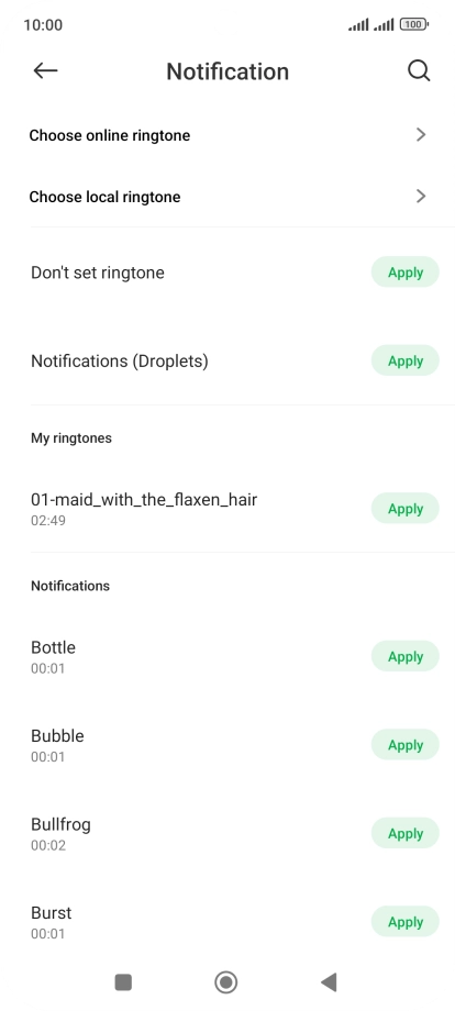 Press the required message tones to hear them.