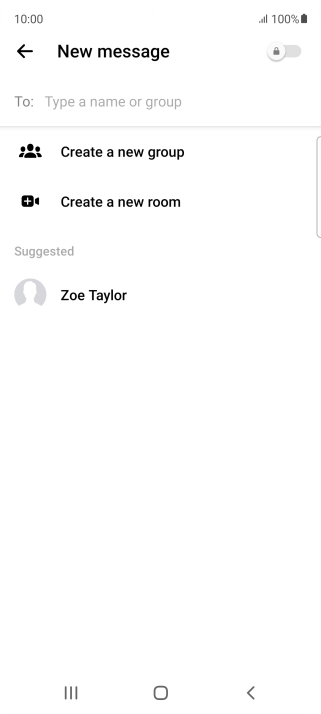 Press the search field and key in the first letters of the recipient's name.
