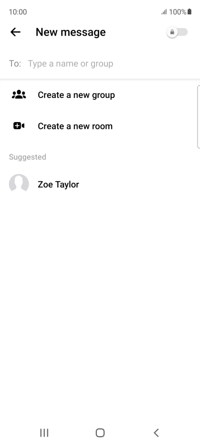 Press the search field and key in the first letters of the recipient's name.