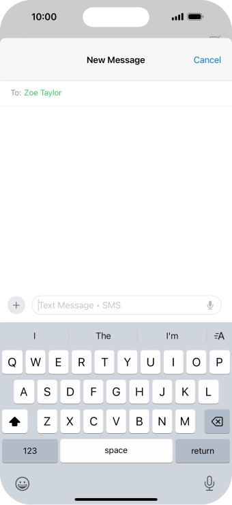 Press the microphone icon and say the required text.
