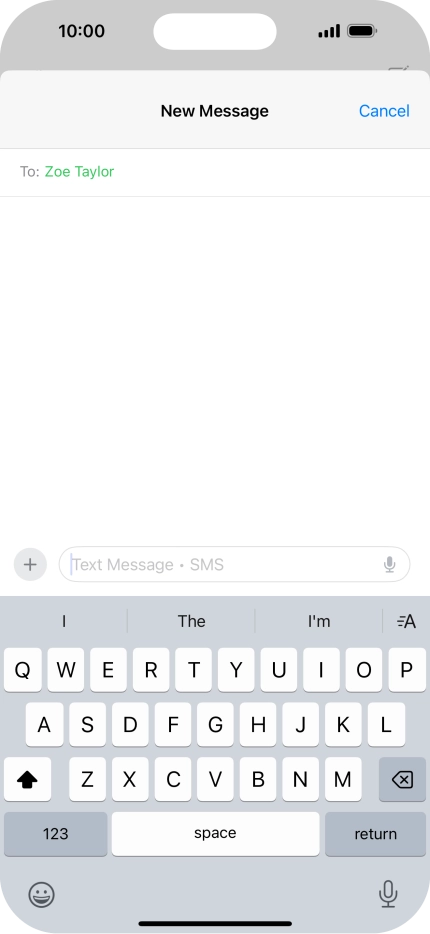 Press the microphone icon and say the required text.