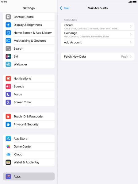 Press the required email account.