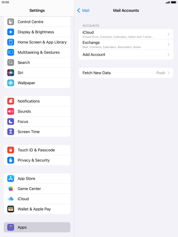 Press the required email account.