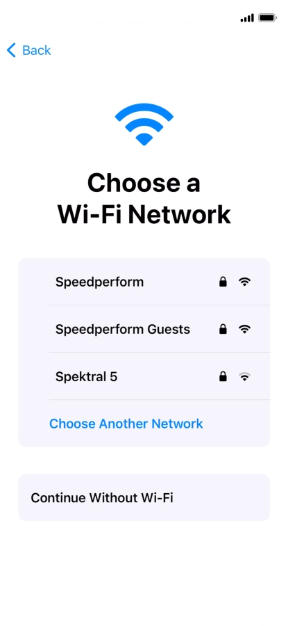 Press the required Wi-Fi network.