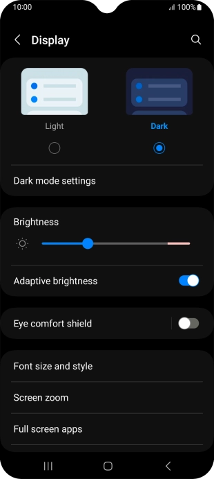 Press Dark mode settings.