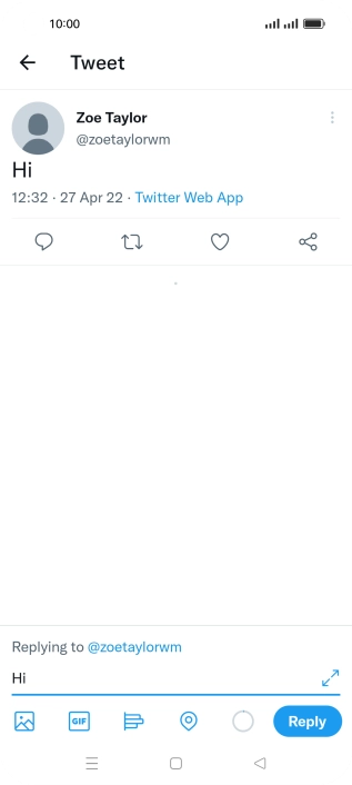 Write your reply and press Reply.