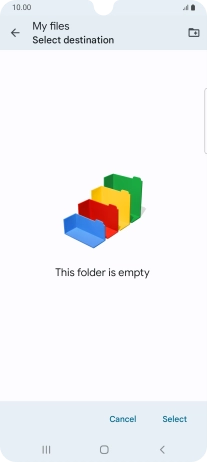 To create a new folder, press the new folder icon and follow the instructions on the screen to create a new folder.