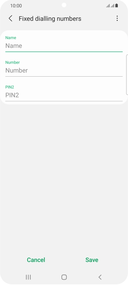 Press Name and key in the required name.
