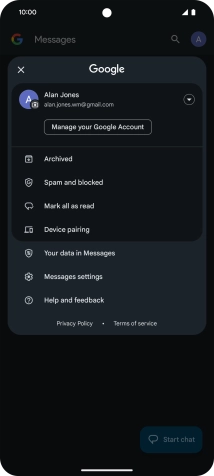 Press Messages settings.