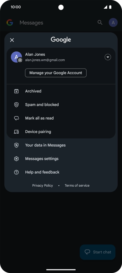 Press Messages settings.