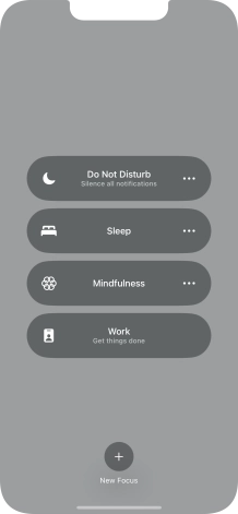 Press the required focus mode to activate or deactivate it immediately.