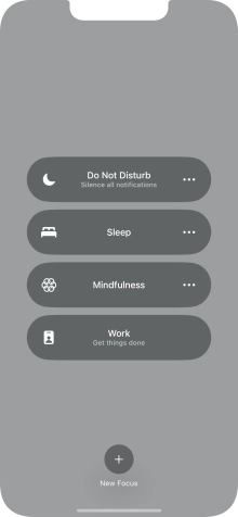 Press the required focus mode to activate or deactivate it immediately.