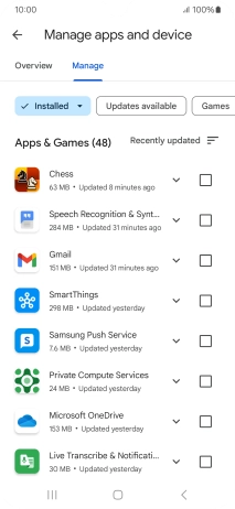 Press the required app. Press the required app.