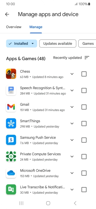 Press the required app. Press the required app.