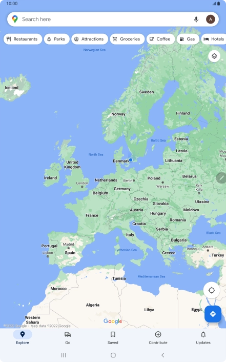 Press the search field and key in the required destination. Press the search field and key in the required destination.