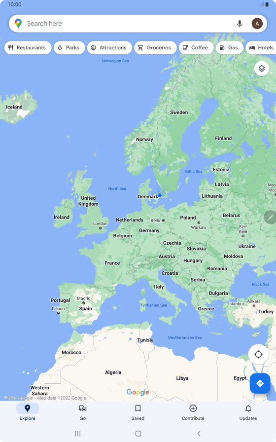Press the search field and key in the required destination. Press the search field and key in the required destination.