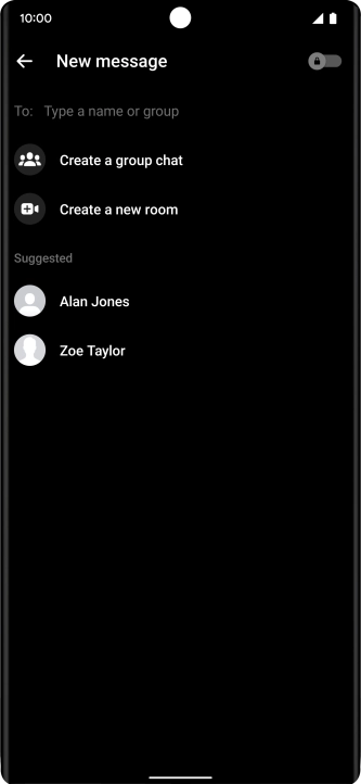 Press the search field.