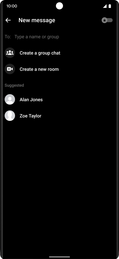 Press the search field.