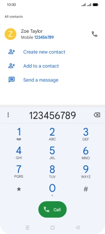 Key in the required number and press the call icon.