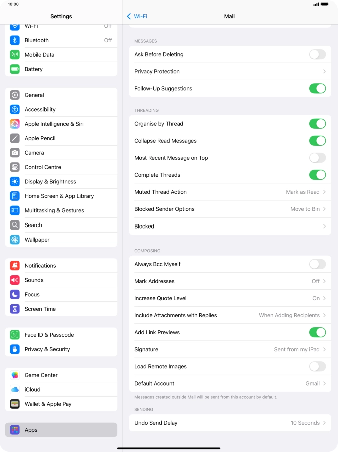 Press Default Account.