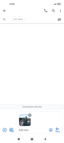 Press the text input field and write the text for your picture message.