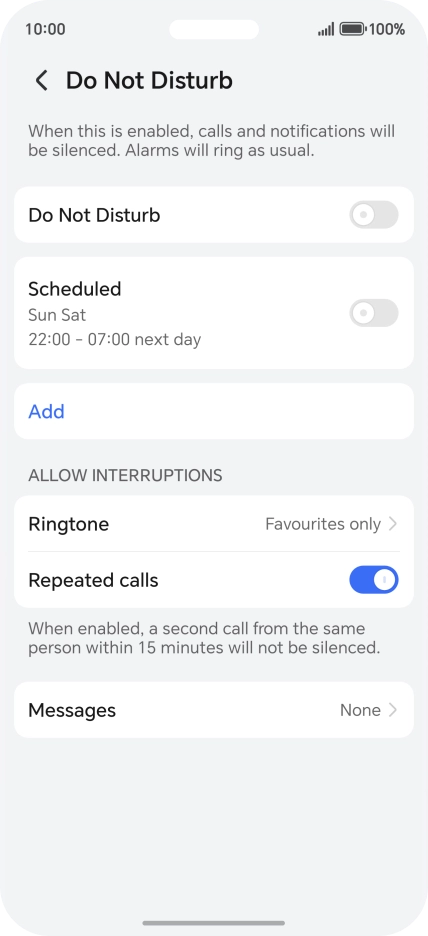 Press the indicator next to 
