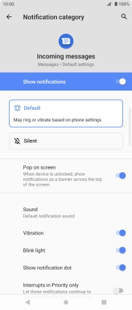 Press the indicator next to 