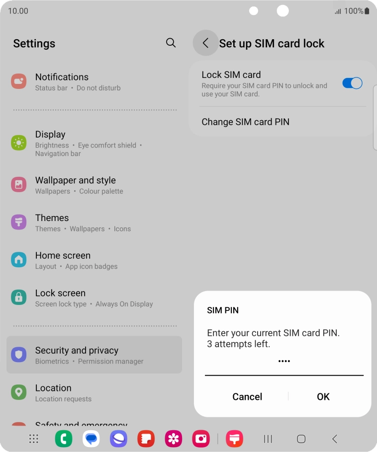 Key in your current PIN and press OK. Key in your current PIN and press OK.