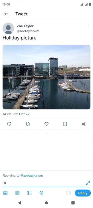 Write your reply and press Reply.