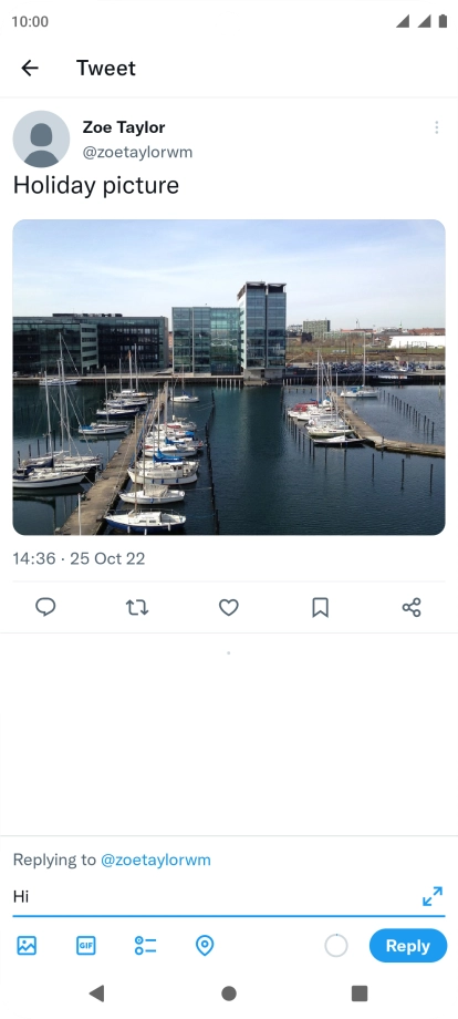 Write your reply and press Reply.