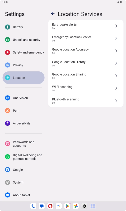 Press Google Location Accuracy.