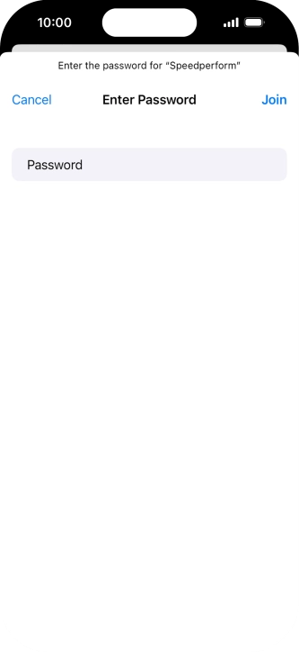 Key in the password for the Wi-Fi network and press Join.