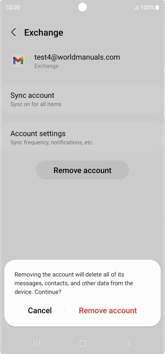 Press Remove account.