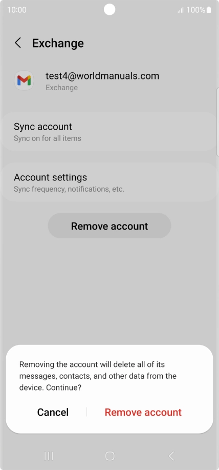 Press Remove account.