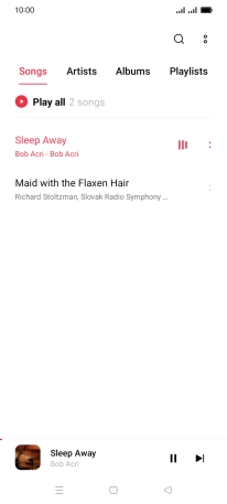 Press the song title at the bottom of the screen. Press the song title at the bottom of the screen.