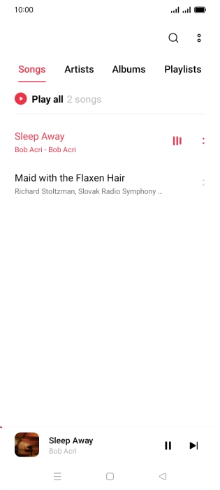 Press the song title at the bottom of the screen. Press the song title at the bottom of the screen.