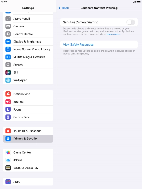 Press the indicator next to 