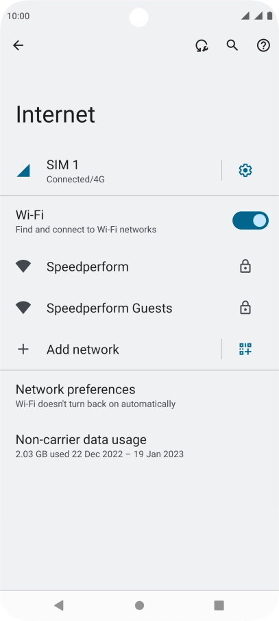 Press the required Wi-Fi network.