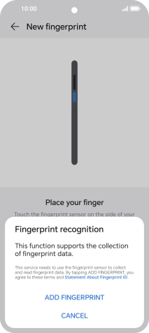 Press ADD FINGERPRINT.