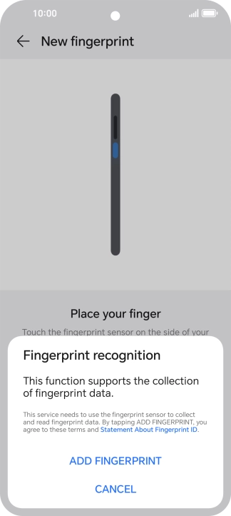 Press ADD FINGERPRINT.