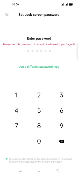 Press Use a different password type.