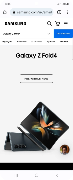 Press the menu icon.