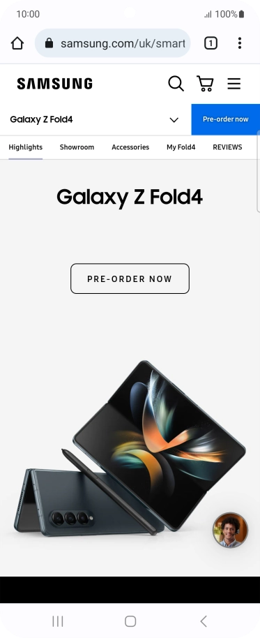 Press the menu icon.