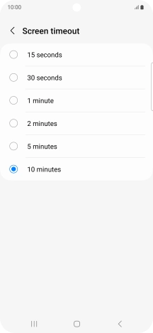 Press the required setting.