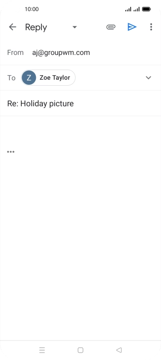 Press the text input field and key in the required text.