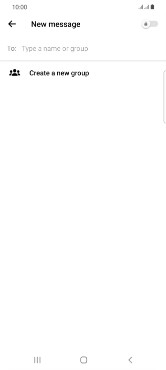 Press the search field and key in the first letters of the recipient's name.