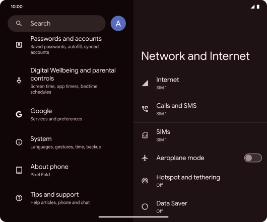 Press Passwords and accounts.