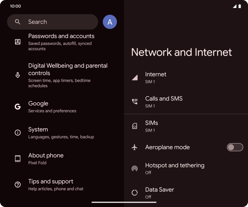 Press Passwords and accounts.