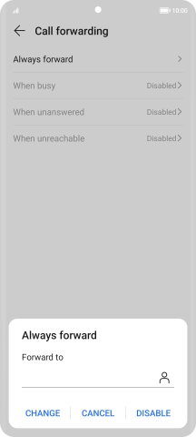 Press DISABLE. Press DISABLE.